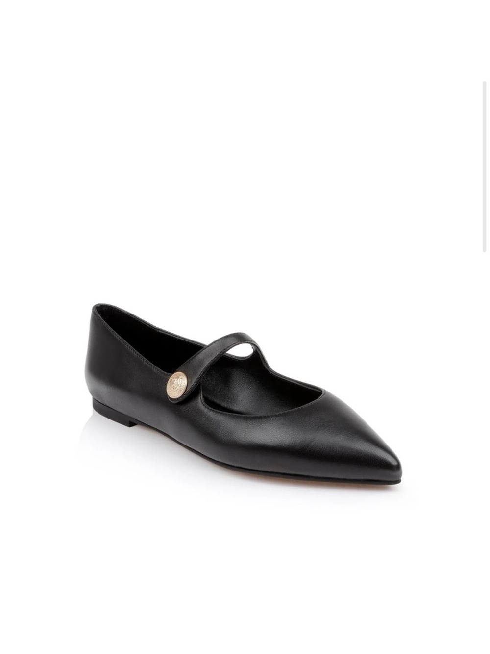 L'AGENCE Gersende Mary Jane Flats black leather button embellished shoes size 11